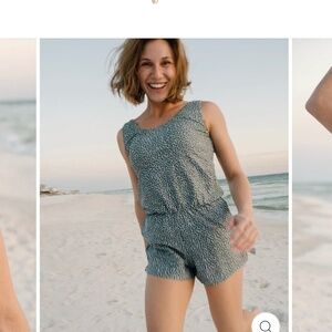 Women’s Honey Mark Sage Swim Romper, Size M